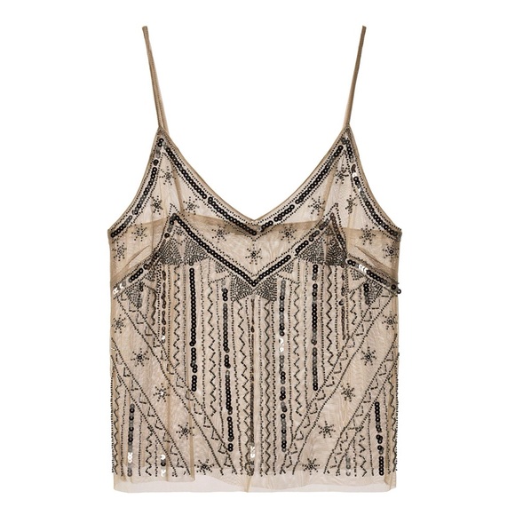Zara Tops - Zara embroidered beaded Embellished Camisole